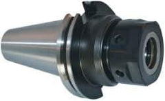 Parlec - 3/64" to 3/4" Capacity, 6" Projection, CAT50 Taper Shank, TG/PG 75 Collet Chuck - 0.0002" TIR, Through-Spindle - Exact Industrial Supply