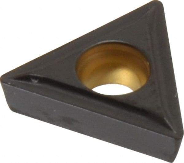 Kennametal - TPMT21.51 LF Grade KCP25 Carbide Turning Insert - TiCN/Al2O3 Finish, 60° Triangle, 1/4" Inscr Circle, 3/32" Thick, 1/64" Corner Radius - Industrial Tool & Supply