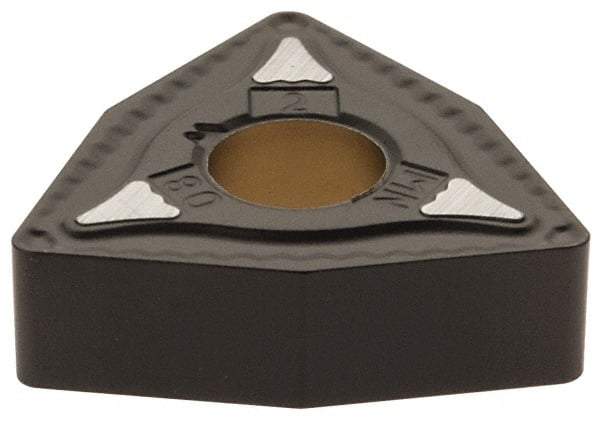 Kennametal - WNMG432 MN Grade KCP40 Carbide Turning Insert - TiCN/Al2O3 Finish, 80° Trigon, 1/2" Inscr Circle, 3/16" Thick, 1/32" Corner Radius - Industrial Tool & Supply