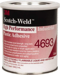 3M - 32 Fluid Ounce Container, Amber, Can Acetone Construction Adhesive - Series 4693 - Industrial Tool & Supply