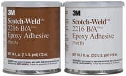 3M - 16 oz Can Two Part Epoxy - 90 min Working Time, 3,200 psi Shear Strength, Series 2216 - Industrial Tool & Supply