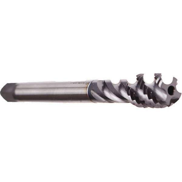 Emuge - 1/2-20 UNF 5 Flute 2B Bottoming Spiral Flute Tap - Cobalt, TiCN Finish, 3.937" OAL, Right Hand Flute, Right Hand Thread, Series Enorm - Industrial Tool & Supply
