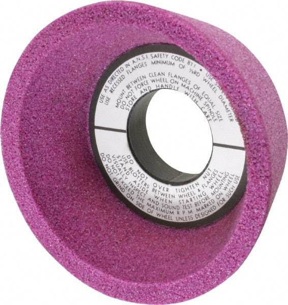 Grier Abrasives - 4" Diam, 1-1/4" Hole Size, 2-1/8" Overall Thickness, 46 Grit, Type 11 Tool & Cutter Grinding Wheel - Coarse Grade, Aluminum Oxide, K Hardness, Vitrified Bond, 6,207 RPM - Industrial Tool & Supply