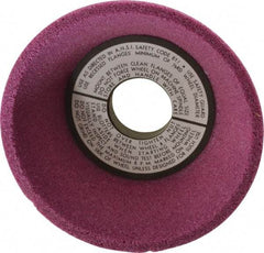 Grier Abrasives - 5" Diam, 1-1/4" Hole Size, 2-3/16" Overall Thickness, 46 Grit, Type 11 Tool & Cutter Grinding Wheel - Coarse Grade, Aluminum Oxide, K Hardness, Vitrified Bond, 4,966 RPM - Industrial Tool & Supply