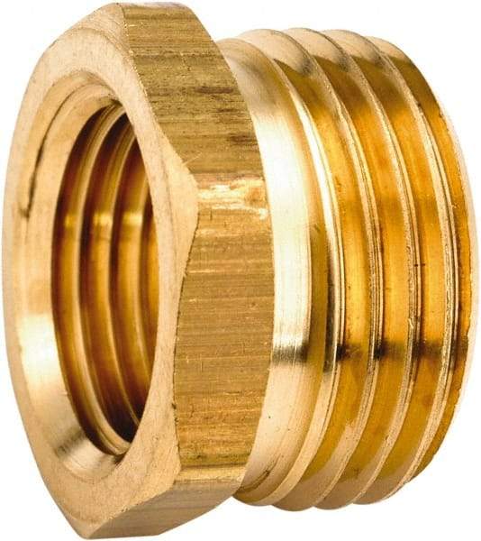 ANDERSON METALS - 3/4 MGHT & 1/4 FPT Garden Hose Male x FIP - Lead Free Brass, Male Hose to Female Pipe Connector - Industrial Tool & Supply