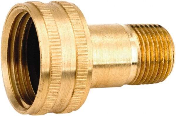 ANDERSON METALS - 3/4 FGHT & 1/4 MPT Garden Hose Female x MIP Swivel - Lead Free Brass, Female Hose to Male Pipe Swivel Connector - Industrial Tool & Supply