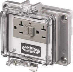 Hubbell Wiring Device-Kellems - 5-15R, 5-20R NEMA, 125 VAC, 20 Amp, GFCI Receptacle - Cast Aluminum, Panel Mount, Includes In Cabinet Receptacle - Industrial Tool & Supply