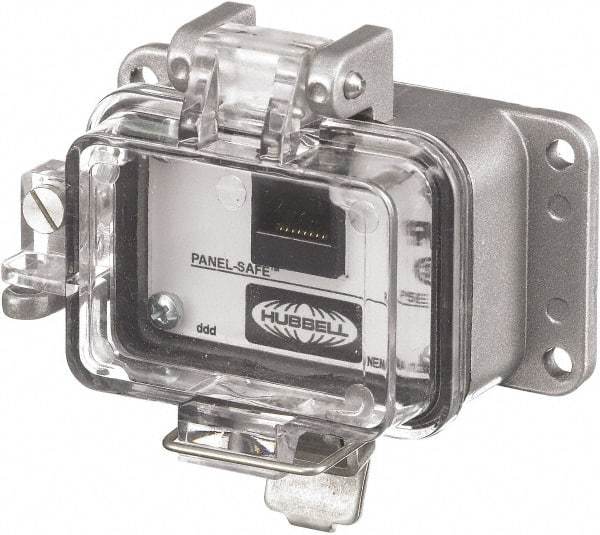Hubbell Wiring Device-Kellems - 1 Port, Ethernet, Clear Data Port Receptacle - 3.2 Inch Long x 1.58 Inch Deep x 3.15 Inch Wide, Aluminum, Surface Mount, Gray - Industrial Tool & Supply