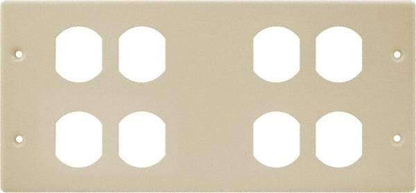 Hubbell Wiring Device-Kellems - 10.22 Inch Long x 4-3/4 Inch High, Rectangular 4 Gang Raceway Cover Plate - Ivory, For Use with HBL4750 Series Raceways - Industrial Tool & Supply
