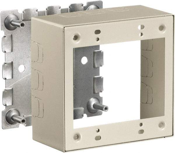 Hubbell Wiring Device-Kellems - 4.64 Inch Long x 2-1/4 Inch Wide x 4.54 Inch High, Rectangular 2 Gang Raceway Box - Ivory, For Use with HBL500 Series Raceways and HBL750 Series Raceways - Industrial Tool & Supply