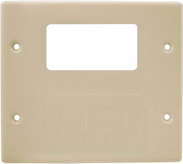 Hubbell Wiring Device-Kellems - 5.43 Inch Long x 4-3/4 Inch High, Rectangular Raceway Plate - Ivory, For Use with HBL4700 Series Raceways and HBL4750 Series Metal Raceways - Industrial Tool & Supply