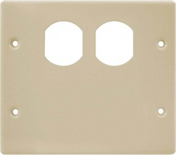 Hubbell Wiring Device-Kellems - 5.43 Inch Long x 4-3/4 Inch High, Rectangular Raceway Plate - Ivory, For Use with HBL4700 Series Raceways and HBL4750 Series Metal Raceways - Industrial Tool & Supply