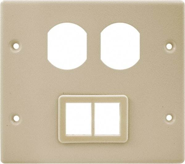 Hubbell Wiring Device-Kellems - 5.43 Inch Long x 4-3/4 Inch High, Rectangular Raceway Plate - Ivory, For Use with HBL4700 Series Raceways and HBL4750 Series Metal Raceways - Industrial Tool & Supply