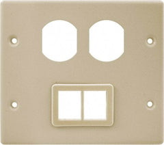 Hubbell Wiring Device-Kellems - 5.43 Inch Long x 4-3/4 Inch High, Rectangular Raceway Plate - Ivory, For Use with HBL4700 Series Raceways and HBL4750 Series Metal Raceways - Industrial Tool & Supply