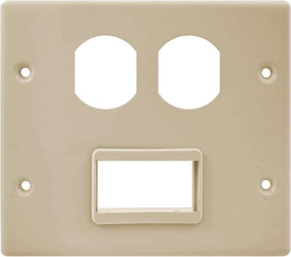 Hubbell Wiring Device-Kellems - 5.43 Inch Long x 4-3/4 Inch High, Rectangular Raceway Plate - Ivory, For Use with HBL4700 Series Raceways and HBL4750 Series Metal Raceways - Industrial Tool & Supply