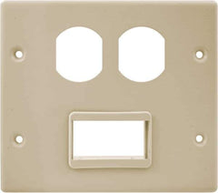 Hubbell Wiring Device-Kellems - 5.43 Inch Long x 4-3/4 Inch High, Rectangular Raceway Plate - Ivory, For Use with HBL4700 Series Raceways and HBL4750 Series Metal Raceways - Industrial Tool & Supply