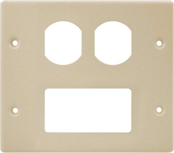 Hubbell Wiring Device-Kellems - 5.43 Inch Long x 4-3/4 Inch High, Rectangular Raceway Plate - Ivory, For Use with HBL4700 Series Raceways and HBL4750 Series Metal Raceways - Industrial Tool & Supply