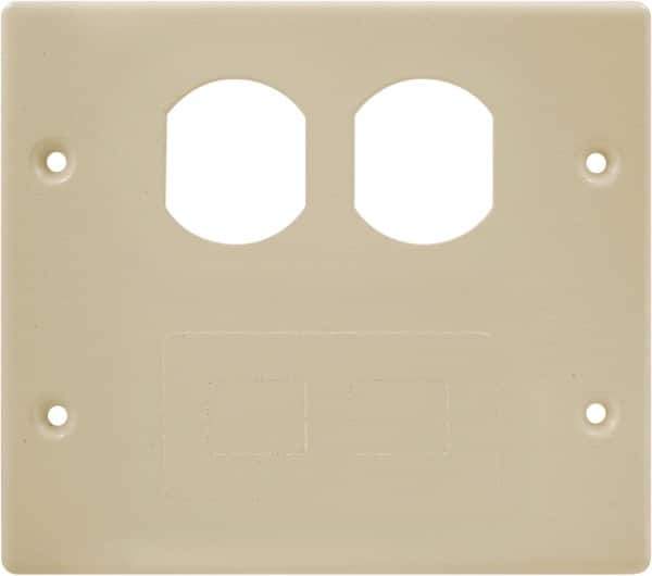 Hubbell Wiring Device-Kellems - 5.43 Inch Long x 4-3/4 Inch High, Rectangular Raceway Plate - Ivory, For Use with HBL4700 Series Raceways and HBL4750 Series Metal Raceways - Industrial Tool & Supply