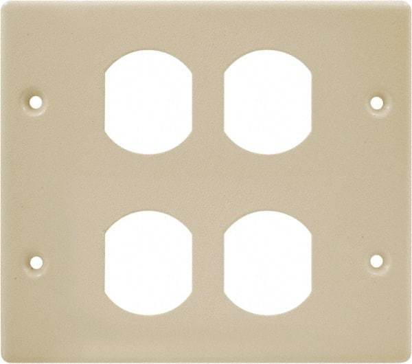 Hubbell Wiring Device-Kellems - 5.43 Inch Long x 4-3/4 Inch High, Rectangular Raceway Plate - Ivory, For Use with HBL4700 Series Raceways and HBL4750 Series Metal Raceways - Industrial Tool & Supply
