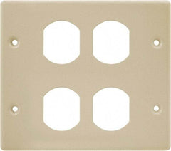 Hubbell Wiring Device-Kellems - 5.43 Inch Long x 4-3/4 Inch High, Rectangular Raceway Plate - Ivory, For Use with HBL4700 Series Raceways and HBL4750 Series Metal Raceways - Industrial Tool & Supply