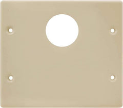 Hubbell Wiring Device-Kellems - 5.43 Inch Long x 4-3/4 Inch High, Rectangular Raceway Plate - Ivory, For Use with HBL4700 Series Raceways and HBL4750 Series Metal Raceways - Industrial Tool & Supply