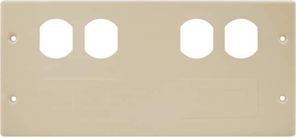 Hubbell Wiring Device-Kellems - 10.22 Inch Long x 4-3/4 Inch High, Rectangular Raceway Plate - Ivory, For Use with HBL4750 Series Raceways - Industrial Tool & Supply