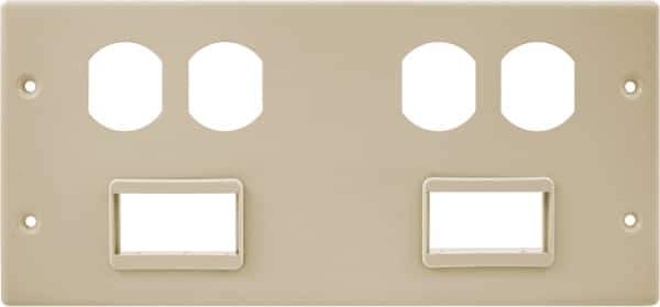 Hubbell Wiring Device-Kellems - 10.22 Inch Long x 4-3/4 Inch High, Rectangular Raceway Plate - Ivory, For Use with HBL4750 Series Raceways - Industrial Tool & Supply