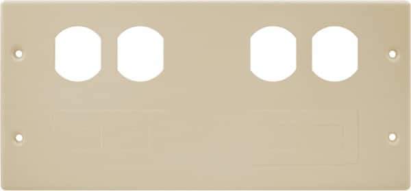Hubbell Wiring Device-Kellems - 10.22 Inch Long x 4-3/4 Inch High, Rectangular Raceway Plate - Ivory, For Use with HBL4750 Series Raceways - Industrial Tool & Supply