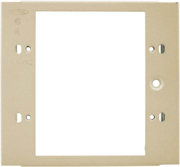 Hubbell Wiring Device-Kellems - 4.32 Inch Long x 4-3/4 Inch High, Rectangular Raceway Plate - Ivory, For Use with HBL4700 Series Raceways and HBL4750 Series Metal Raceways - Industrial Tool & Supply