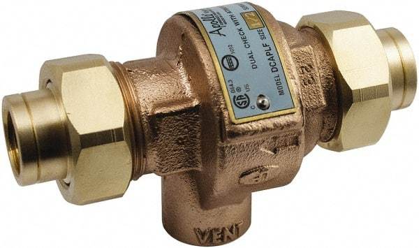 Conbraco - 1/2 Thread, 175 psi WOG Rating, Bronze Dual Check Backflow Preventer Valve - Lead-Free, Use with Potable Water Applications - Industrial Tool & Supply