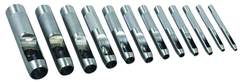 12 Piece - 1/8; 5/32; 3/16; 7/32; 1/4; 5/16; 3/8; 7/16; 1/2; 9/16; 5/8; 3/4" - Pouch - Hollow Punch Set - Industrial Tool & Supply