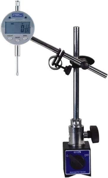 Fowler - 0.0005" Graduation, 1" Max Meas, Electronic Indicator & Base Kit - 0.01mm Resolution, 2.3" Base Length x 2" Base Width x 1.8" Base Height, 2-1/4" Dial Diam - Industrial Tool & Supply