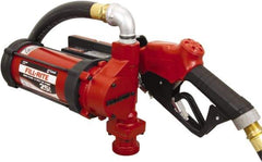 Tuthill - 25 GPM, 1" Hose Diam, DC High Flow Tank Pump with Automatic Nozzle - 1-1/4" Inlet, 1" Outlet, 12 VDC, 18' Hose Length, 1/2 hp - Industrial Tool & Supply