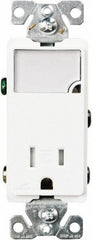 Cooper Wiring Devices - 2 Pole, 125 VAC, 15 Amp, 1 Outlet, Flush Mounted, Self Grounding, Tamper Resistant Combination Outlet with Night Light - 5-15R Configuration, Back Side Wiring, Thermoplastic Material, cULus Listed Standard - Industrial Tool & Supply