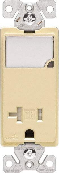 Cooper Wiring Devices - 2 Pole, 125 VAC, 20 Amp, 1 Outlet, Flush Mounted, Self Grounding, Tamper Resistant Combination Outlet with Night Light - 5-20R Configuration, Back Side Wiring, Thermoplastic Material, cULus Listed Standard - Industrial Tool & Supply