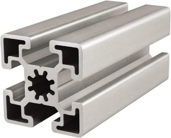80/20 Inc. - 6 Meters Long x 45 mm Wide x 45 mm Deep, T-Slotted Aluminum Extrusion - Clear Anodized Finish - Industrial Tool & Supply