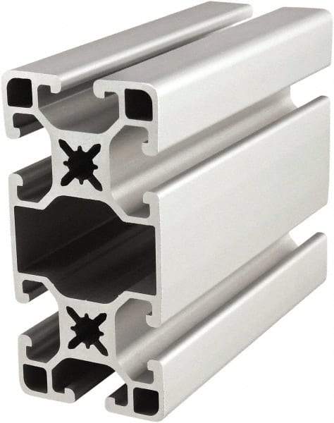 80/20 Inc. - 4 Meters Long x 40 mm Wide x 80 mm Deep, T-Slotted Aluminum Extrusion - Clear Anodized Finish - Industrial Tool & Supply