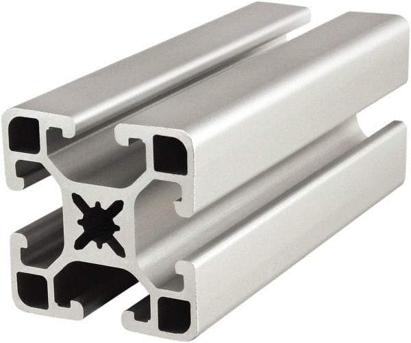 80/20 Inc. - 6 Meters Long x 40 mm Wide x 40 mm Deep, T-Slotted Aluminum Extrusion - Clear Anodized Finish - Industrial Tool & Supply