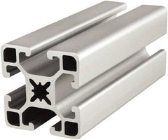 80/20 Inc. - 4 Meters Long x 40 mm Wide x 40 mm Deep, T-Slotted Aluminum Extrusion - Clear Anodized Finish - Industrial Tool & Supply