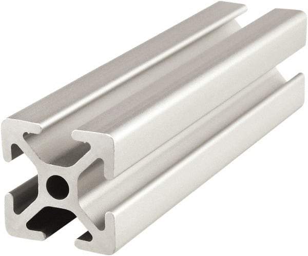 80/20 Inc. - 6 Meters Long x 25 mm Wide x 25 mm Deep, T-Slotted Aluminum Extrusion - Clear Anodized Finish - Industrial Tool & Supply