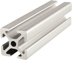 80/20 Inc. - 4 Meters Long x 25 mm Wide x 25 mm Deep, T-Slotted Aluminum Extrusion - Clear Anodized Finish - Industrial Tool & Supply