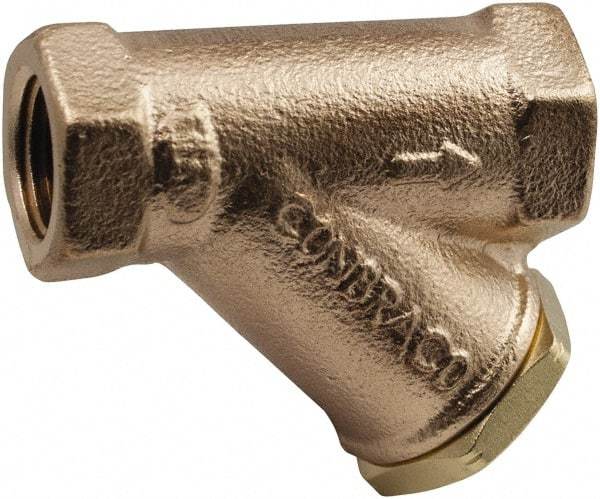 Conbraco - 1-1/4" Pipe, Female NPT Ends, Lead Free Bronze Y-Strainer - 400 psi Pressure Rating, 400 psi WOG Rating, 125 psi WSP Rating - Industrial Tool & Supply