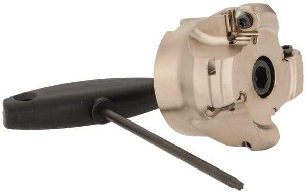 Seco - 1.97" Cut Diam, 3/4" Arbor Hole, 0.118" Max Depth of Cut, 40° Indexable Chamfer & Angle Face Mill - 5 Inserts, ON.U 05 Insert, Right Hand Cut, 5 Flutes, Through Coolant, Series Double Octo 05 - Industrial Tool & Supply