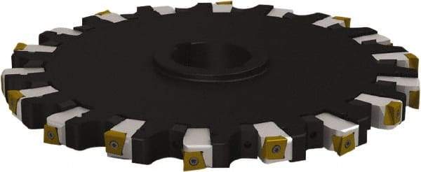 Seco - Arbor Hole Connection, 1.0236" Cutting Width, 3.4764" Depth of Cut, 250mm Cutter Diam, 1.9685" Hole Diam, 7 Tooth Indexable Slotting Cutter - 335.25 Toolholder, L/XNHQ 1407 Insert - Industrial Tool & Supply