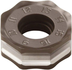 Seco - ONMU050410 ME10 Grade MK1500 Carbide Milling Insert - TiCN/Al2O3 Finish, 0.157" Thick, 0.472" Inscribed Circle - Industrial Tool & Supply