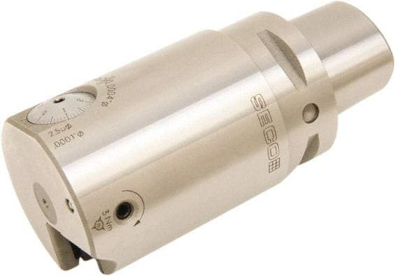 Seco - 1.378" Body Diam, Manual Single Cutter Boring Head - 1.53" to 2.01" Bore Diam - Exact Industrial Supply