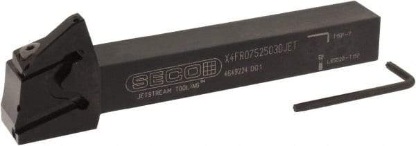 Seco - X4 Jet, External, Right Hand, 0.256" Max Depth of Cut, 0.031 to 0.118" Groove Width, Indexable Grooving Tool Holder - X4GK25..R Insert Compatibility, 3/4" Shank Height, 3/4" Shank Width, 6" OAL, Through Coolant - Industrial Tool & Supply