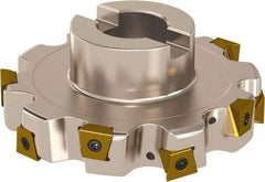 Seco - Shell Mount Connection, 1" Cutting Width, 1.598" Depth of Cut, 6" Cutter Diam, 1-1/2" Hole Diam, 6 Tooth Indexable Slotting Cutter - R335.25 Toolholder, L/XNHQ 1407 Insert, Right Hand Cutting Direction - Industrial Tool & Supply