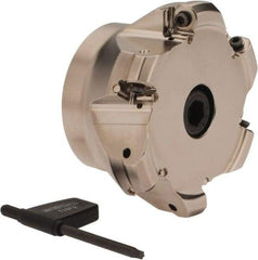 Seco - 3.15" Cut Diam, 1" Arbor Hole, 0.118" Max Depth of Cut, 40° Indexable Chamfer & Angle Face Mill - 6 Inserts, ON.U 05 Insert, Right Hand Cut, 6 Flutes, Through Coolant, Series Double Octo 05 - Industrial Tool & Supply