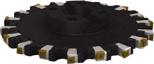 Seco - Shell Mount Connection, 1.0236" Cutting Width, 2.3228" Depth of Cut, 250mm Cutter Diam, 2.3622" Hole Diam, 7 Tooth Indexable Slotting Cutter - R335.25 Toolholder, L/XNHQ 1407 Insert, Right Hand Cutting Direction - Industrial Tool & Supply